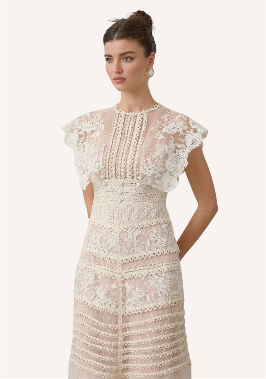 Vestido Midi Beige Darla