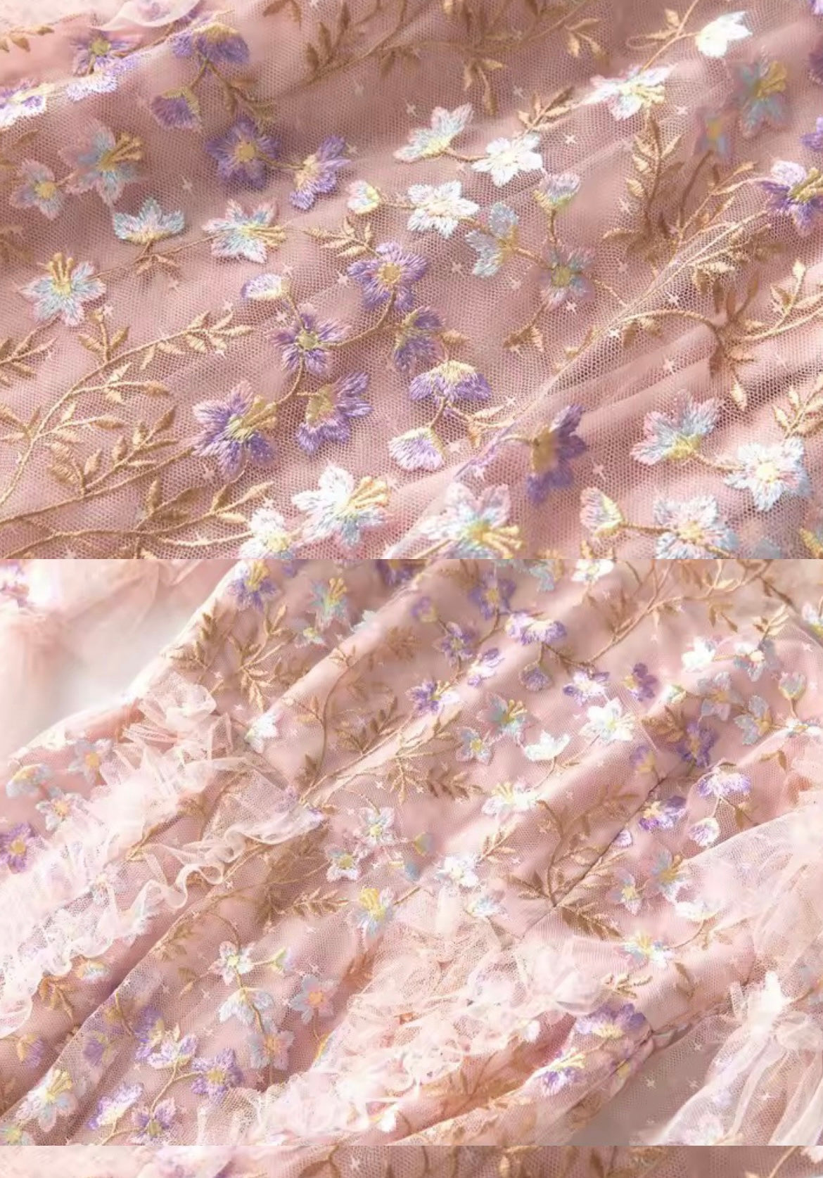 Maxi Vestido Tul Floreado