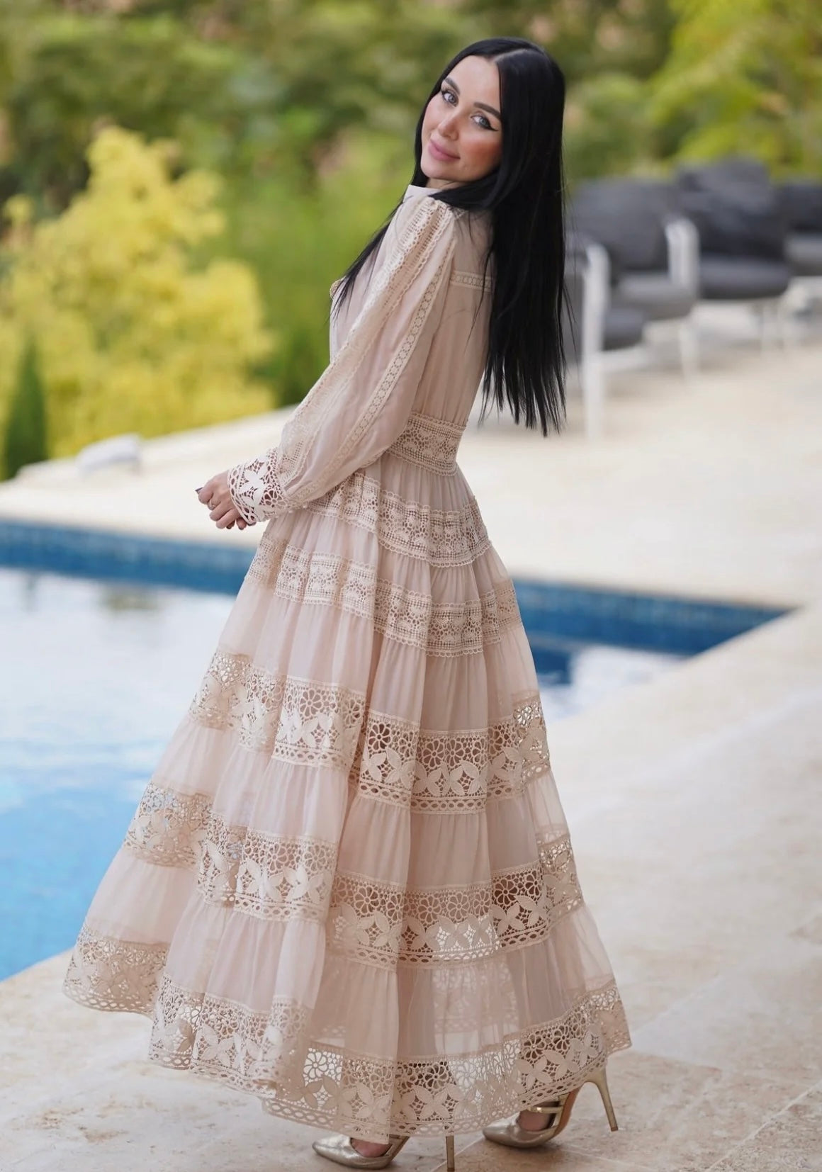 Adriana Maxi Vestido Con Diseño