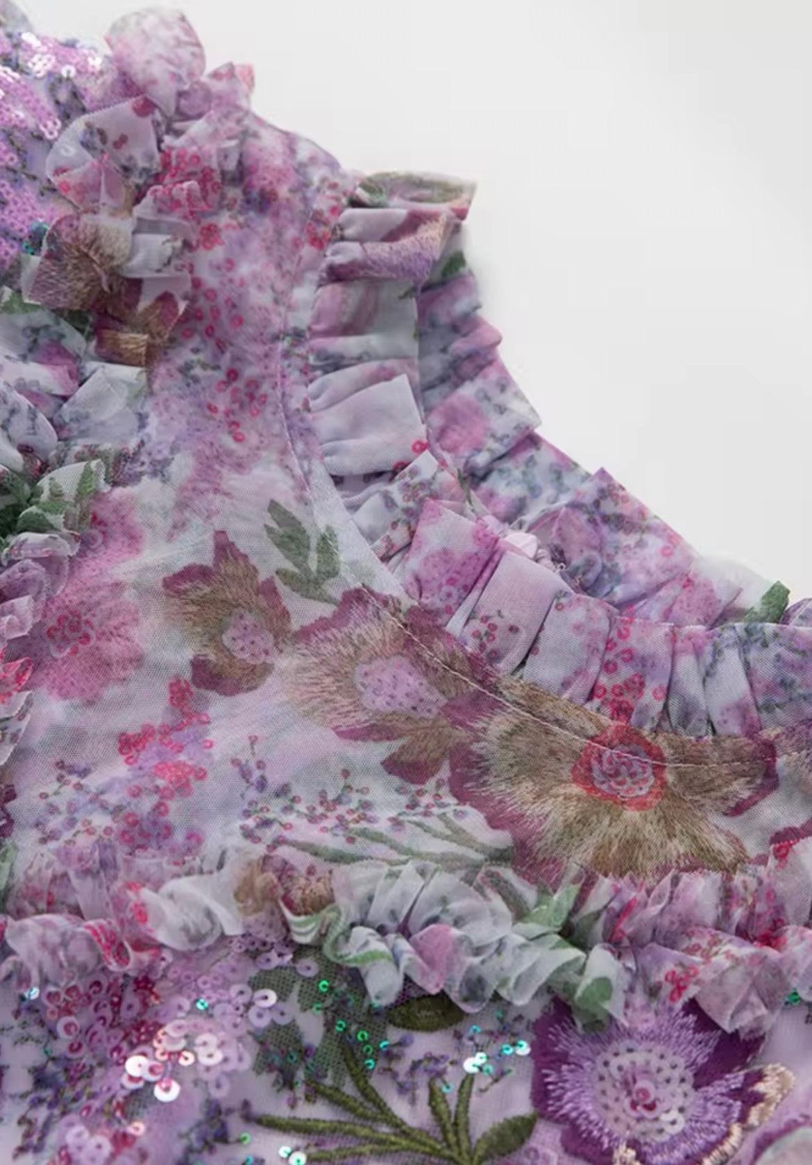 Maxi Vestido Morado Con Detalles de Lentejuela