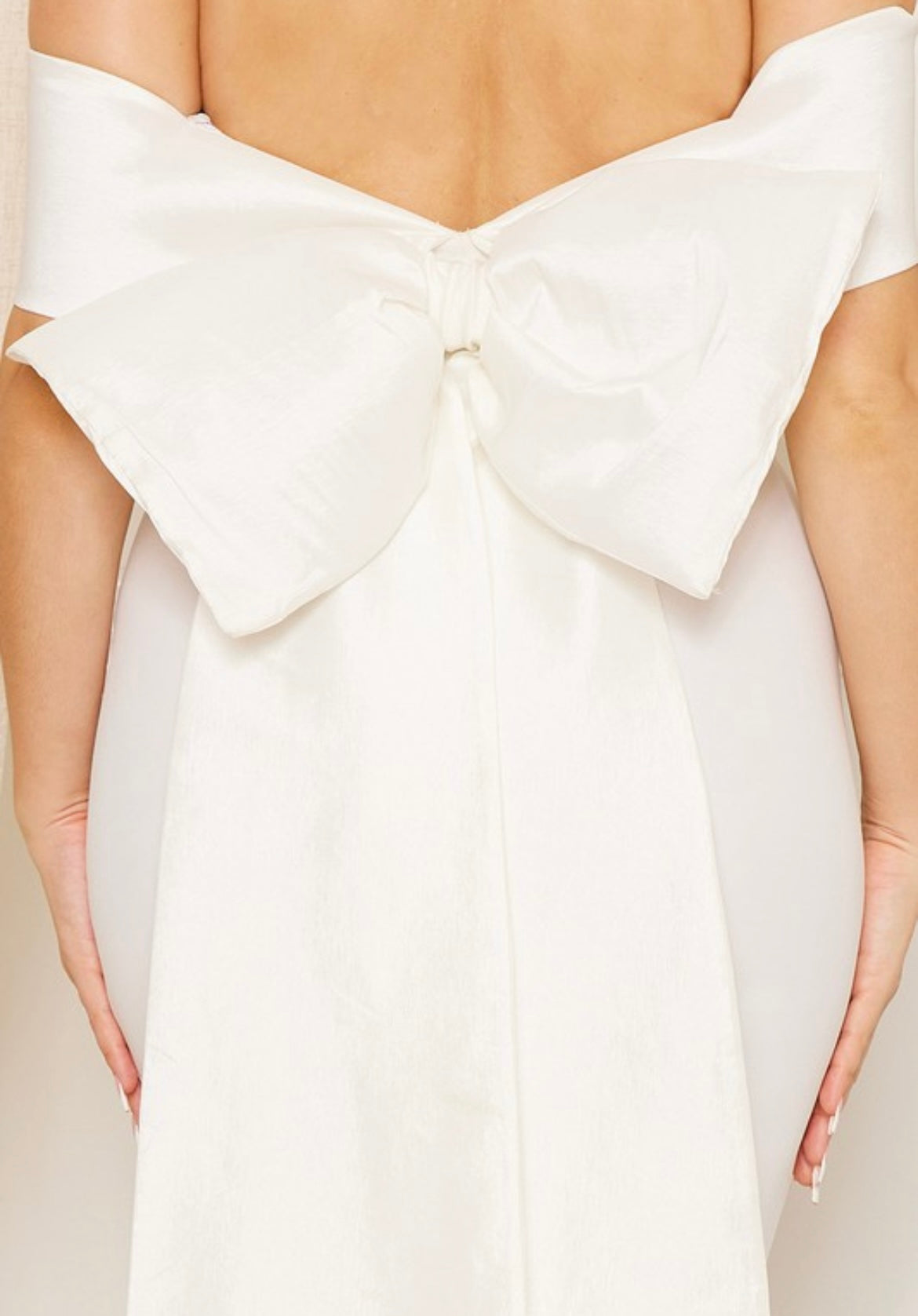 Abigail Maxi Ivory Bow Dress