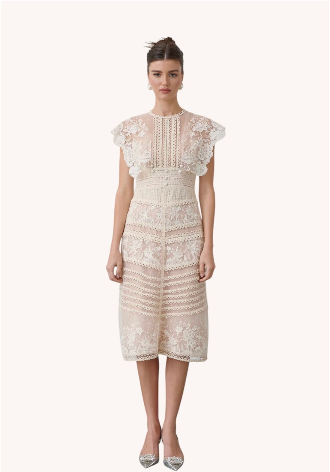 Vestido Midi Beige Darla