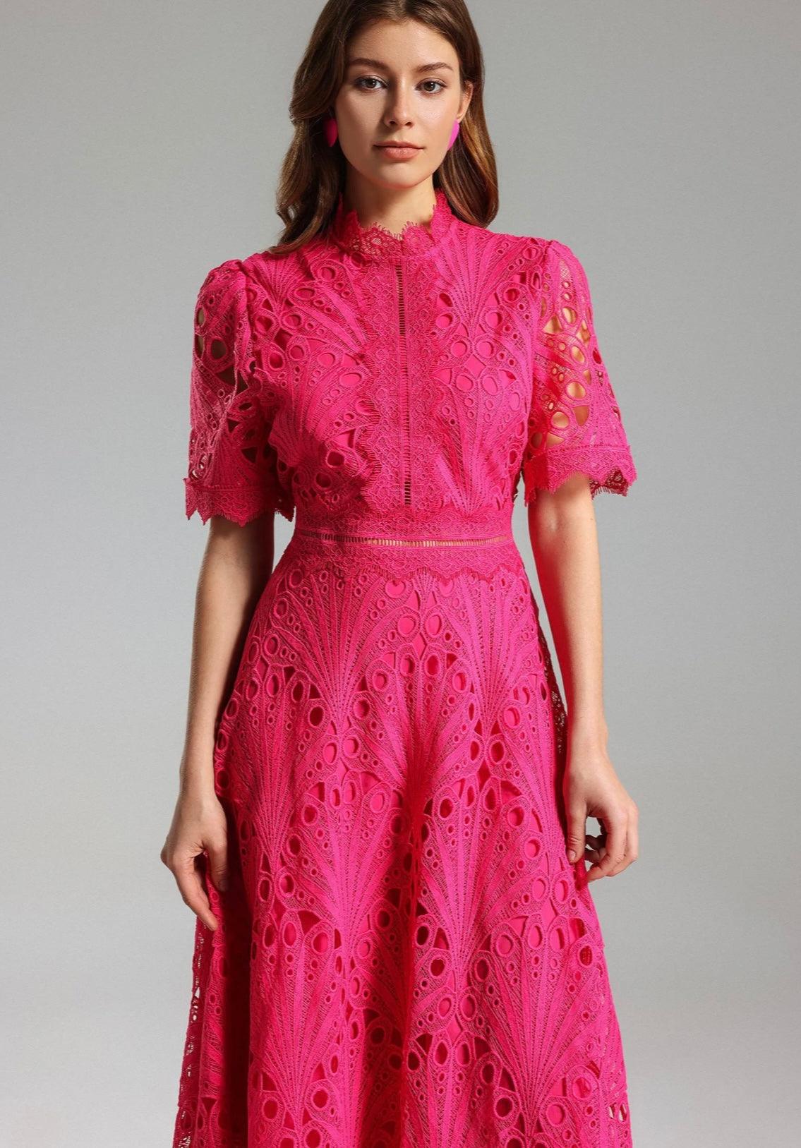 Vestido Martina Midi Rosa