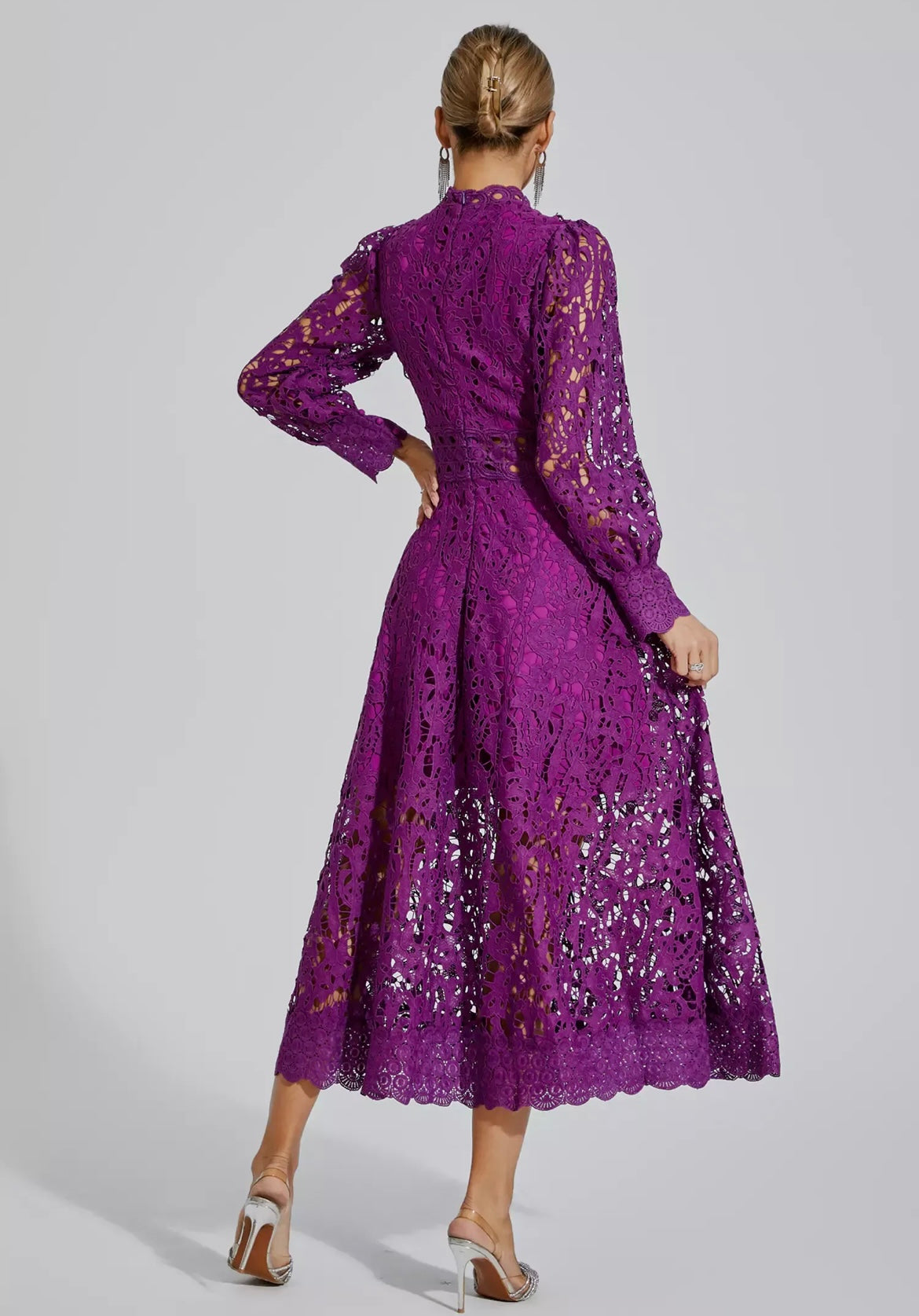 Paula Midi Lace Dress Bugambilia