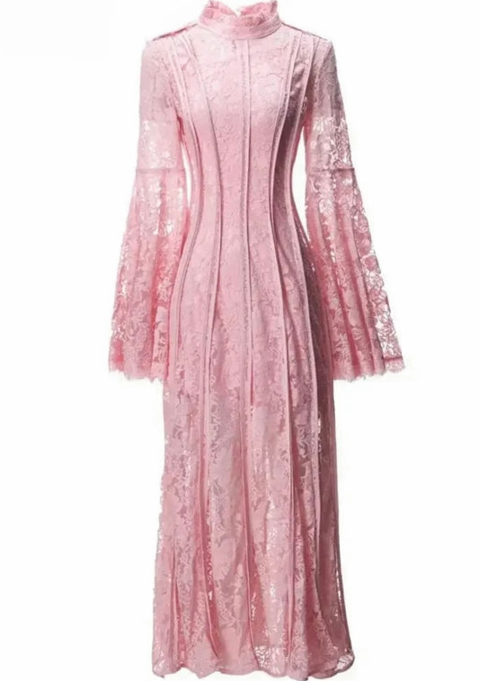 Vestido Rosa de Encaje Anastacia