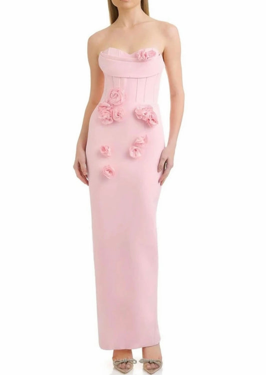 Maxi Vestido Blanco Mirnna Tela Bandage